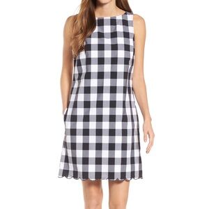 Tommy Bahama Gingham Gables Black & White Check Cotton Sheath Dress